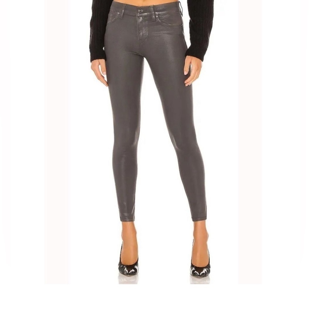 HUDSON FAUX LEATHER NICO MIDRISE SPR KNY ANLE GRAY PANTS SIZE 28 NEW